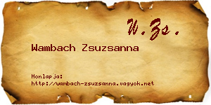 Wambach Zsuzsanna névjegykártya